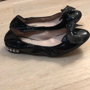Miu Miu Jeweled Heel Flats
